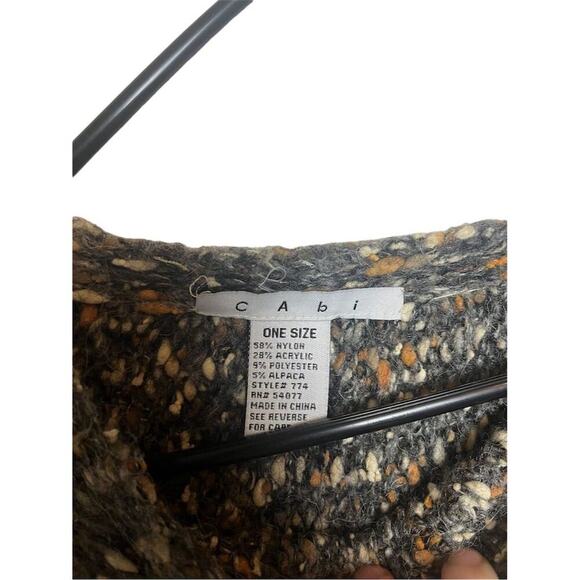 CAbi Women's Multicolor Fringe Poncho Sweater Boho Cape One Size Pullover - Picture 3 of 3